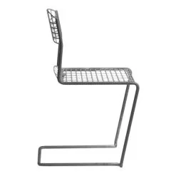 Grythyttan Stålmöbler High Tech Chair, Galvanized Steel -Fredericia Sales 10601 Stol High Tech varmfrz sida
