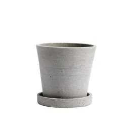 HAY Flowerpot And Saucer, S, Grey