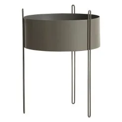 Woud Pidestall Planter, Large, Taupe