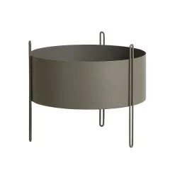 Woud Pidestall Planter, Medium, Taupe