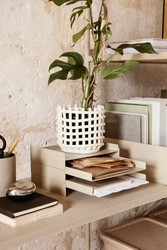 Ferm LIVING Ceramic Basket, Small, Off-white 6 Ferm LIVING Ceramic Basket, Small, Off-white - Image 4