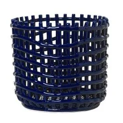 Ferm LIVING Ceramic Basket, Large, Blue