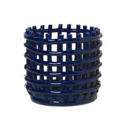 Ferm LIVING Ceramic Basket, Small, Blue