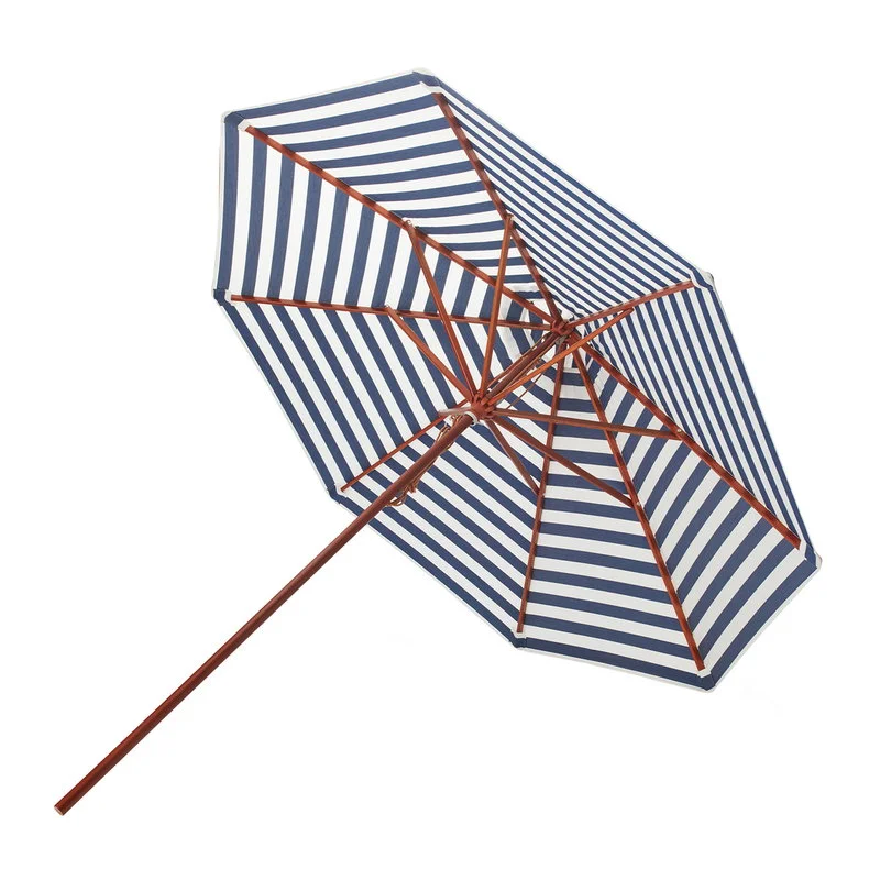 Skagerak Messina Parasol ø 270 Cm, Striped, Blue - White 3 Skagerak Messina Parasol ø 270 Cm, Striped, Blue - White