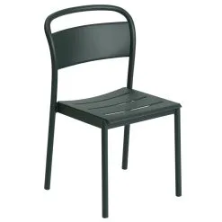 Muuto Linear Steel Side Chair, Dark Green