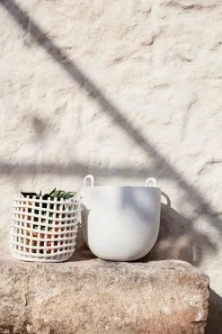 Ferm LIVING Ceramic Basket, Large, Off-white -Fredericia Sales 48 1490