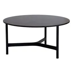 Cane-line Twist Coffee Table, Diam. 90 Cm, Lava Grey - Fossil Black
