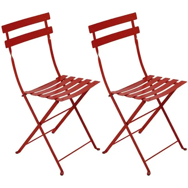 Fermob Bistro Metal Chair, 2 Pcs, Chili 3 Fermob Bistro Metal Chair, 2 Pcs, Chili