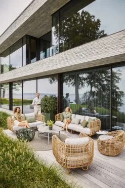 Cane-line Nest 3-seater Sofa, Natural - Light Grey -Fredericia Sales 57422USL 57421USL 57522USL 57523USL