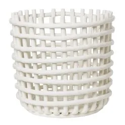Ferm LIVING Ceramic Basket, XL, Off-white
