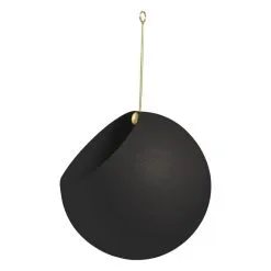 AYTM Globe Hanging Flowerpot, Large, Black - Gold