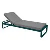 Fermob Bellevie Premium Sunlounger, Acapulco Blue - Flannel Grey