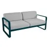 Fermob Bellevie 2-seater Sofa, Acapulco Blue - Flannel Grey