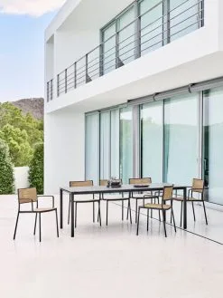 Cane-line Less Armchair, Stackble, Grey - French Weave Natural -Fredericia Sales CL11430ALDU 3 EE