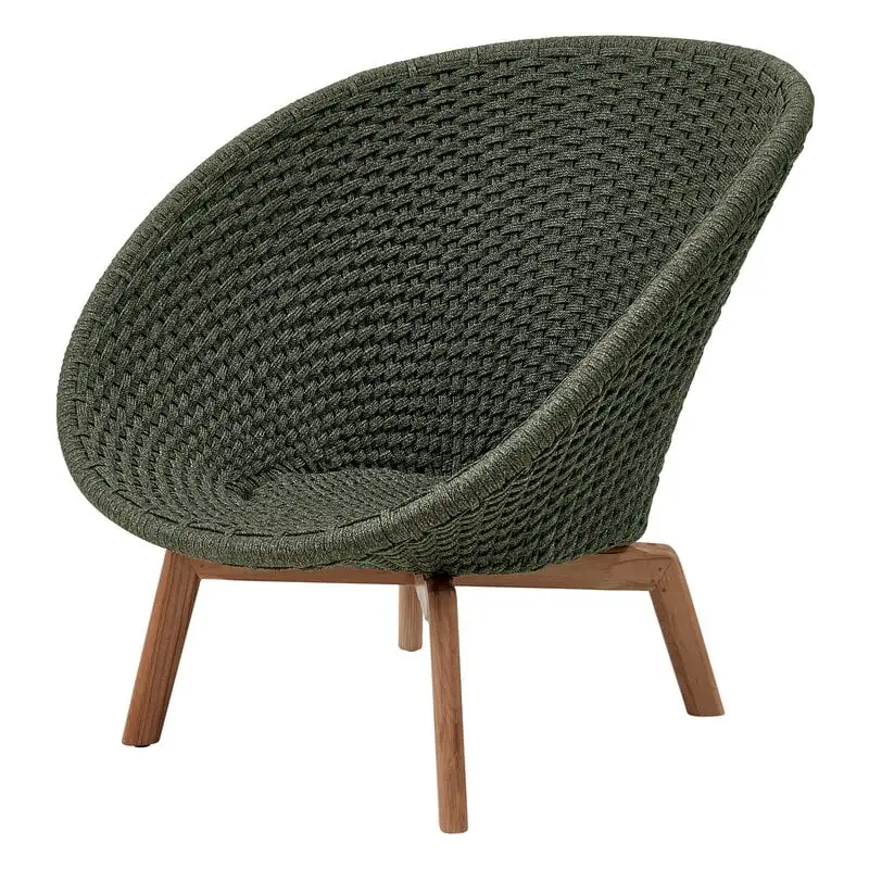 Cane-line Peacock Lounge Chair, Teak - Dark Green 3 Cane-line Peacock Lounge Chair, Teak - Dark Green