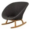 Cane-line Peacock Rocking Chair, Teak - Dark Grey -Fredericia Sales Cane Line 5458RODGTRC ee