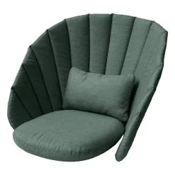 Cane-line Peacock Lounge Chair Cushion Set, Dark Green