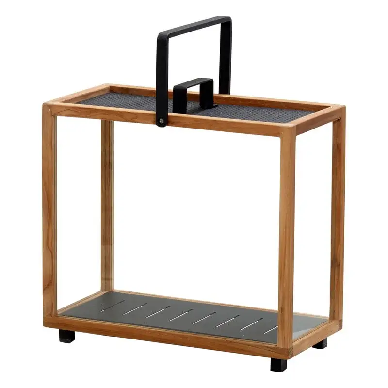 Cane-line Lighthouse Lantern, Rectangular, Teak - Lava Grey 3 Cane-line Lighthouse Lantern, Rectangular, Teak - Lava Grey