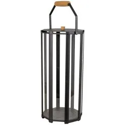 Cane-line Lightlux Lantern With Teak Handle, L, Lava Grey
