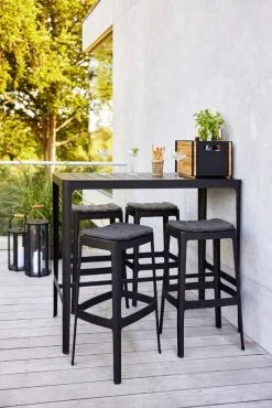Cane-line Lightlux Lantern With Teak Handle, S, Lava Grey -Fredericia Sales Cut bar stool cut bar table 1
