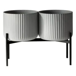Elementa Klorofyll Planter With Stand, 2 Pcs, Medium, Grey