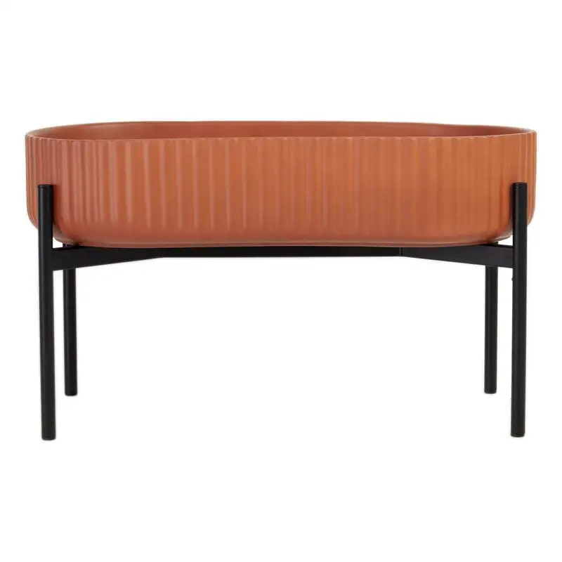 Elementa Klorofyll Planter With Stand, Oval, Terracotta 2 Elementa Klorofyll Planter With Stand, Oval, Terracotta