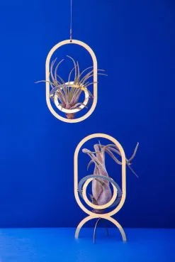 Fundamental Berlin Air Pendant Plant Holder, Brass -Fredericia Sales FUAIR TRO blue