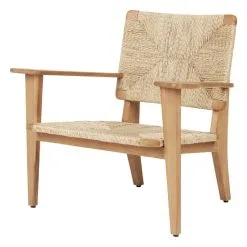 GUBI F-Chair Outdoor Lounge Chair, Natural - Teak