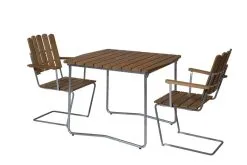 Grythyttan Stålmöbler Armchair A2, Galvanized Steel - Teak -Fredericia Sales Klassikerserien bord B31 84 A2 teak obehandlad
