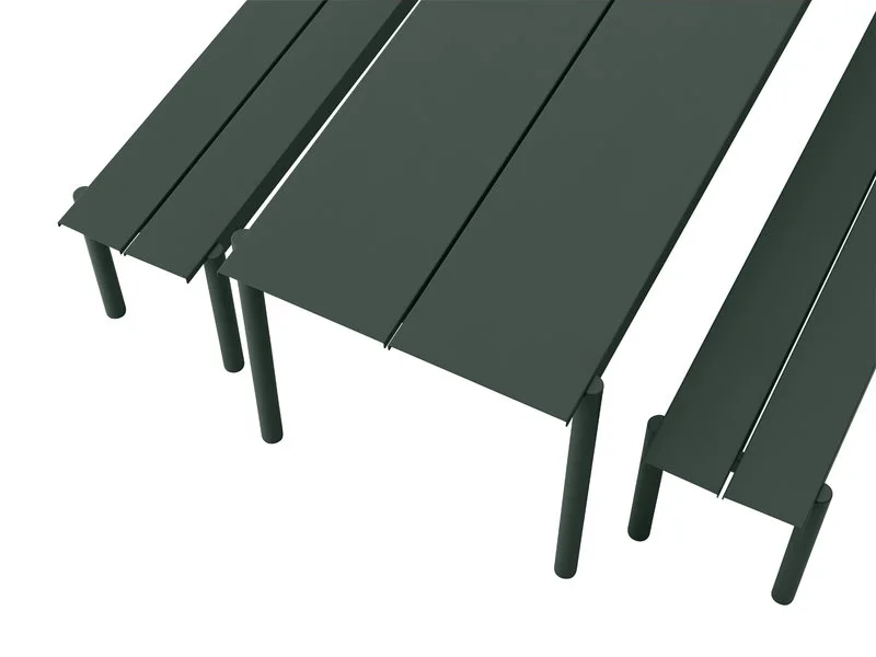 Muuto Linear Steel Bench 170 Cm, Dark Green 4 Muuto Linear Steel Bench 170 Cm, Dark Green - Image 2