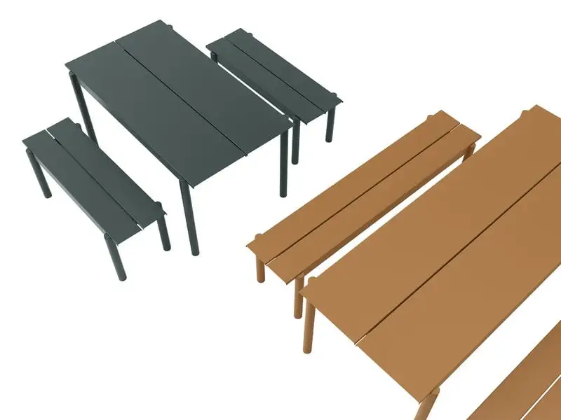 Muuto Linear Steel Table 140 X 75 Cm, Dark Green 4 Muuto Linear Steel Table 140 X 75 Cm, Dark Green - Image 2