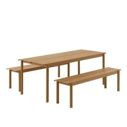 Muuto Linear Steel Bench 170 Cm, Burnt Orange -Fredericia Sales Linear steel outdoor set 200x75 burnt orange Muuto hi res