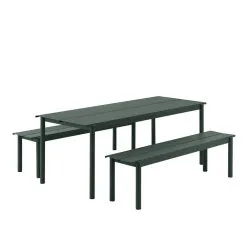 Muuto Linear Steel Bench 170 Cm, Dark Green 10 Muuto Linear Steel Bench 170 Cm, Dark Green -Fredericia Sales Linear steel outdoor set 200x75 dark green Muuto hi res