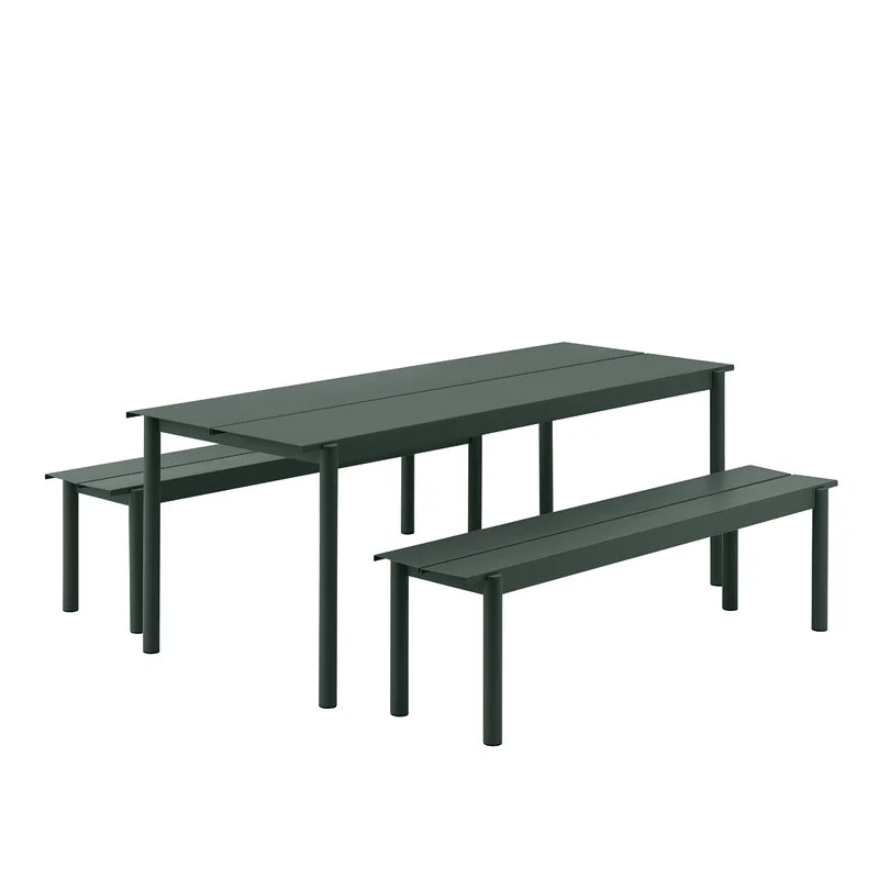 Muuto Linear Steel Bench 170 Cm, Dark Green 5 Muuto Linear Steel Bench 170 Cm, Dark Green - Image 3