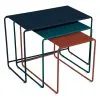 Fermob Oulala Nesting Table, Set Of 3, Twilight -Fredericia Sales OULALA TABLE GIGOGNES BLEU ABYSSE BLEU ACAPULCO OCRE ROUGE