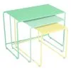 Fermob Oulala Nesting Table, Set Of 3, Sorbet -Fredericia Sales OULALA TABLE GIGOGNES VERT OPALINE MENTHE GLACIALE CITRON GIVRE