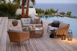 Cane-line Ocean Lounge Chair, Large, Natural - White Grey -Fredericia Sales Ocean nest footstool large