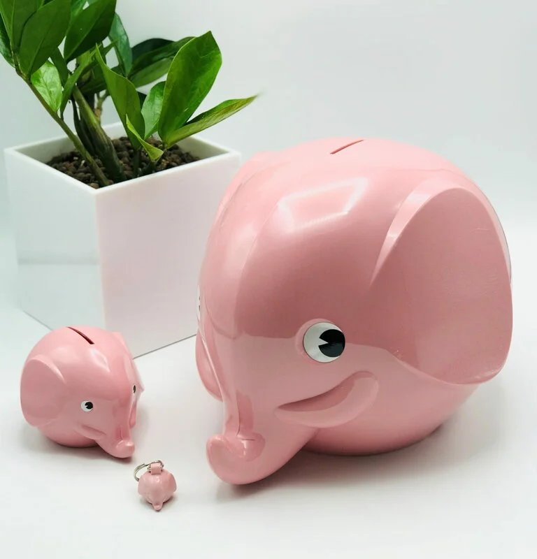 Palaset Maxi Elephant Moneybox, Pastel Pink 4 Palaset Maxi Elephant Moneybox, Pastel Pink - Image 2
