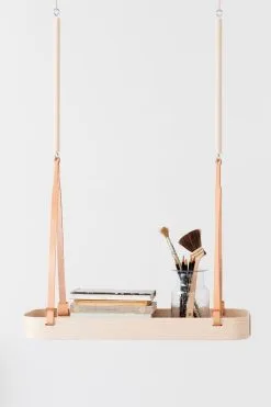 Verso Design Tuokko Hanging Shelf, Birch - Dark Grey -Fredericia Sales TUOKKO HANGING SHELF 2B pencils