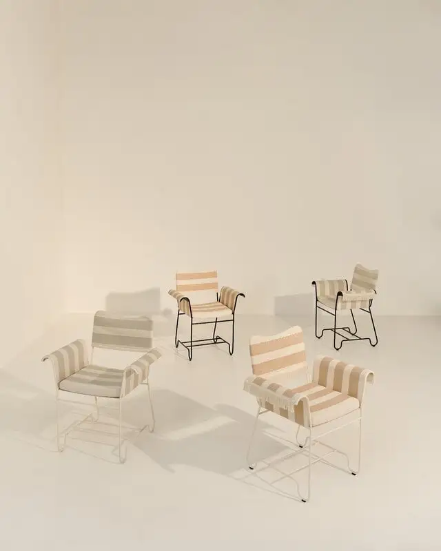 GUBI Tropique Chair, Classic White - Leslie Stripe 20 6 GUBI Tropique Chair, Classic White - Leslie Stripe 20 - Image 4