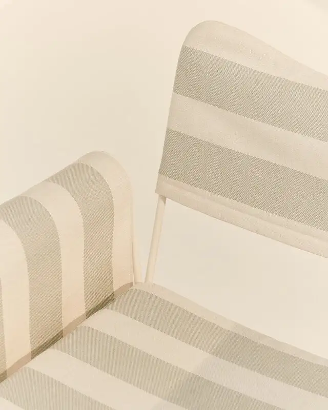 GUBI Tropique Chair, Classic White - Leslie Stripe 20 4 GUBI Tropique Chair, Classic White - Leslie Stripe 20 - Image 2