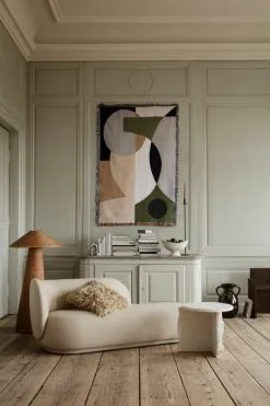 Ferm LIVING Fountain Centerpiece, Off White -Fredericia Sales fermLIVING AW21 MineralSculpturalTable EntireTapestryBlanket image 2