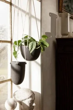 Ferm LIVING Speckle Hanging Pot, Large, Dark Grey -Fredericia Sales fermLIVING SpeckleHangingPot image