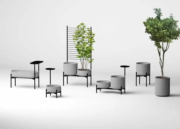 Elementa Klorofyll Planter With Stand, High, Grey 4 Elementa Klorofyll Planter With Stand, High, Grey - Image 2
